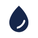 A navy-blue water droplet icon with the word "WATER" written inside along the curve of the droplet.